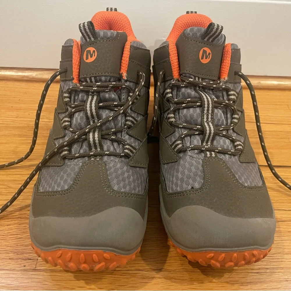 Kids Green and Orange Hiking Boots